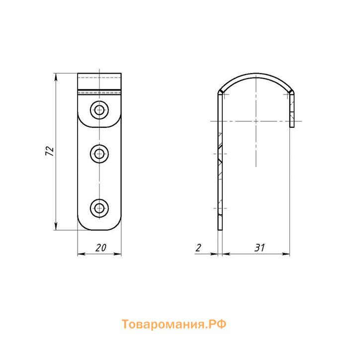 Крючок-прямой, цинк, 100 шт