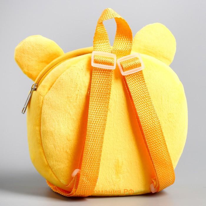 Рюкзак детский плюшевый, 18,5 см х 5 см х 22 см "Мишутка", Медвежонок Винни и его друзья