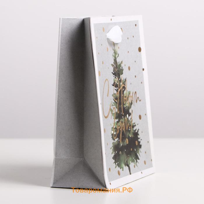 Пакет крафтовый вертикальный «Сказочная ёлочка», S 12 × 15 × 5.5 см