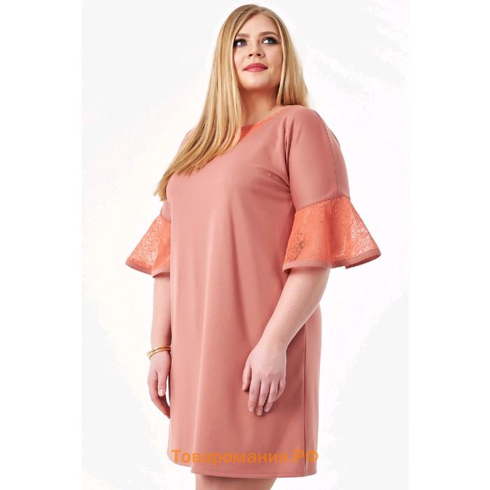 Платье женское, размер 58, цвет персиковый