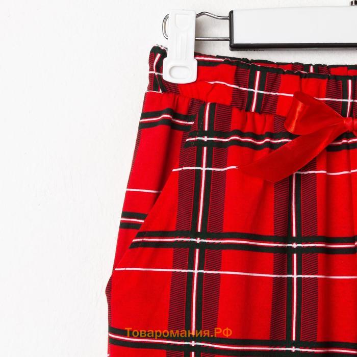 Пижама новогодняя женская KAFTAN "X-mas", цвет белый/красный, размер 40-42