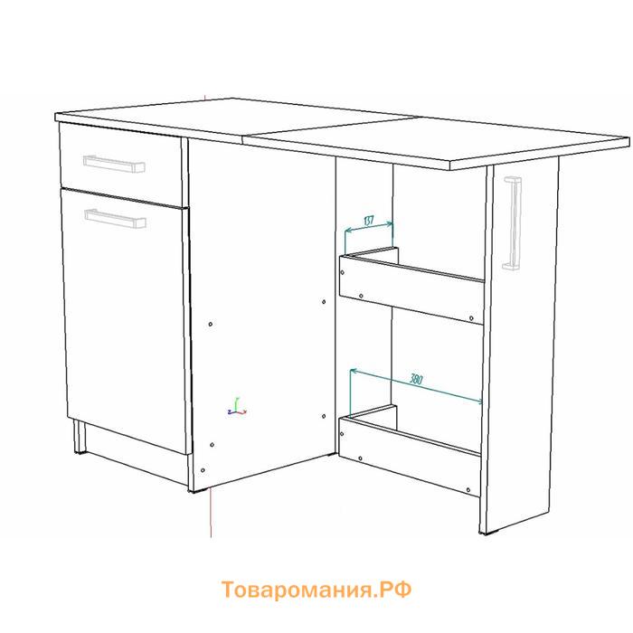 Стол письменный раскладной, 586(1100)х490х740, Белый