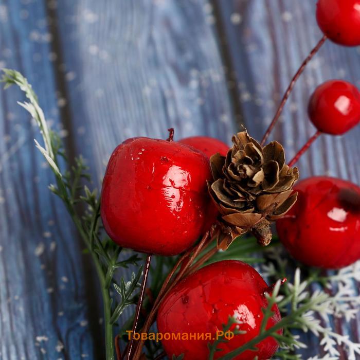 Декор "Зимнее очарование" шишка ягоды зелень, 18 см