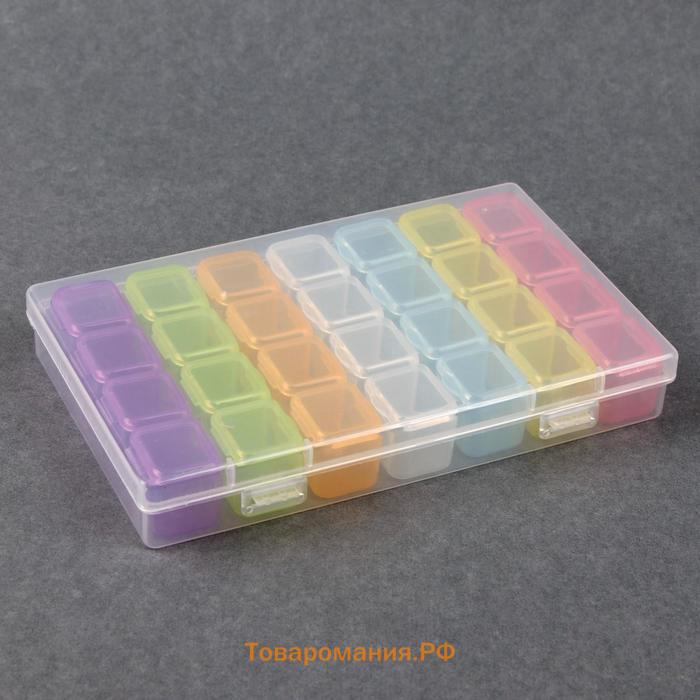 Органайзер для декора, 7 блоков, 4 ячейки, 17,5 × 10,5 × 2,5 см, разноцветный