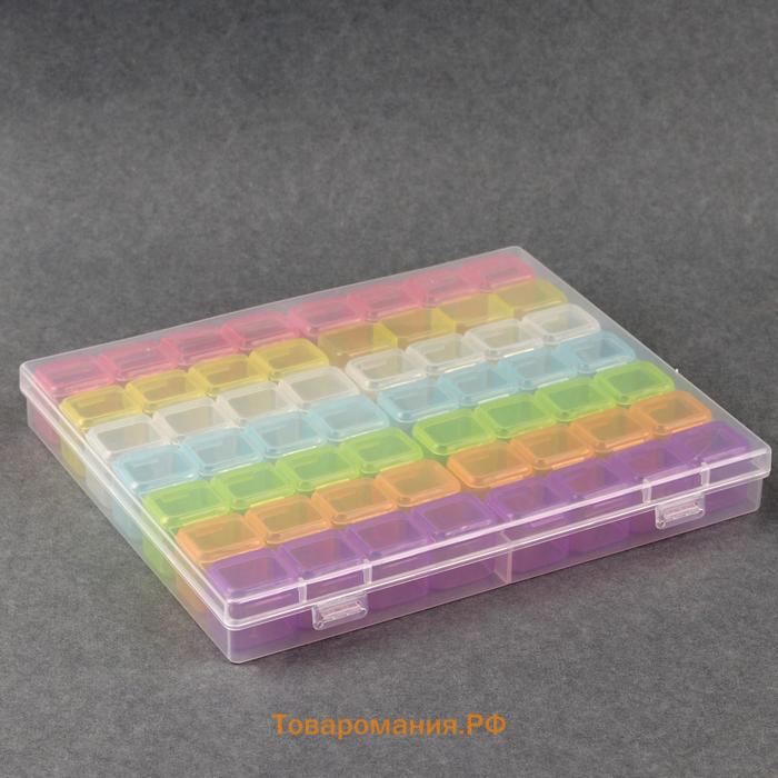 Органайзер для декора, 14 блоков, 4 ячейки, 21 × 17,5 × 2,7 см, разноцветный