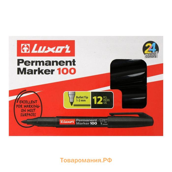 Маркер перманентный Luxor 100, 1-2 мм, чёрный