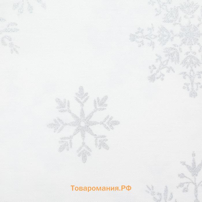 Скатерть "" Серебряные снежинки 149х250+/- 3см, 100% хлопок, 190 г/м2
