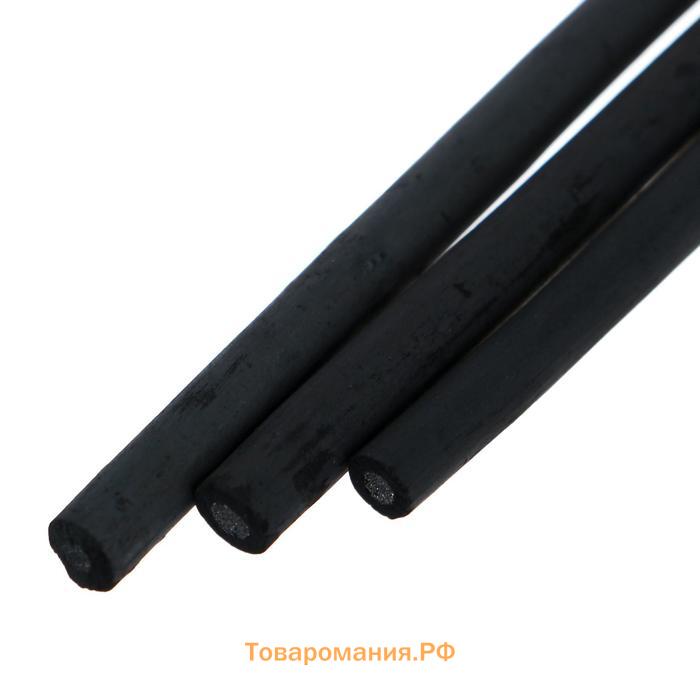 Уголь натуральный для рисования набор 10 штук, диаметр 3-6 мм, (из древесины ивы), ЗХК, DK11074