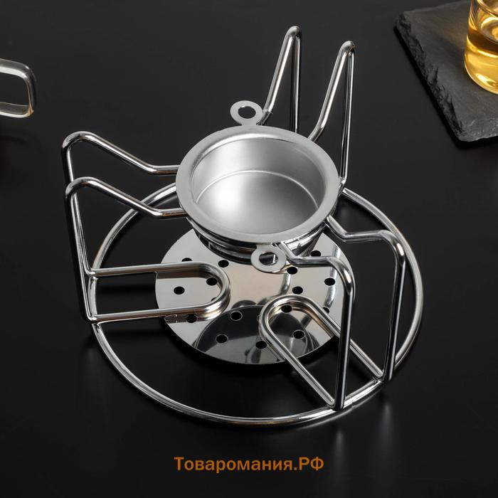 Подставка - подогрев под чайник  «Романтика», отверстие для свечи 4 см, 15.5×15.5×10 см