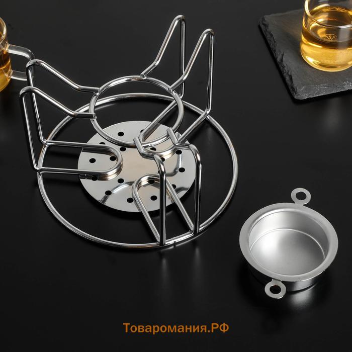 Подставка - подогрев под чайник  «Романтика», отверстие для свечи 4 см, 15.5×15.5×10 см