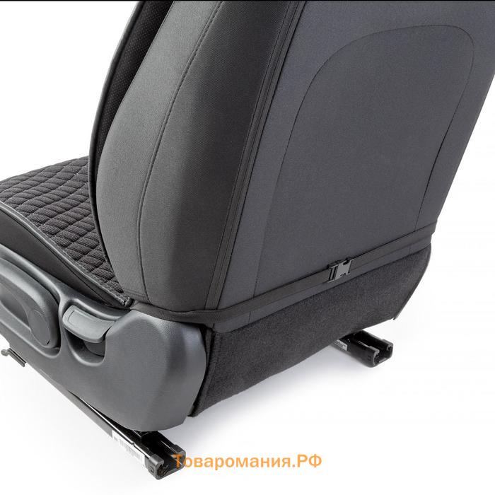 Накидки на передние сиденья Car Performance, 2 шт, fiberflax (лен), ромб, чёрный