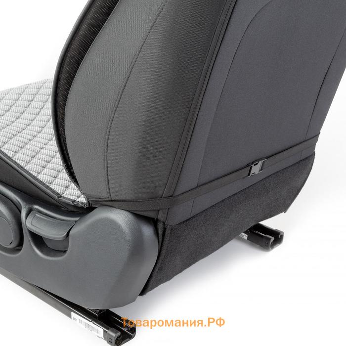Накидки на передние сиденья Car Performance, 2 шт, fiberflax (лен), ромб, серый