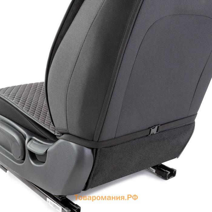 Накидки на передние сиденья Car PerforMANce, 2 шт, fiberflax (мягкий лен), ромб, сер./серый