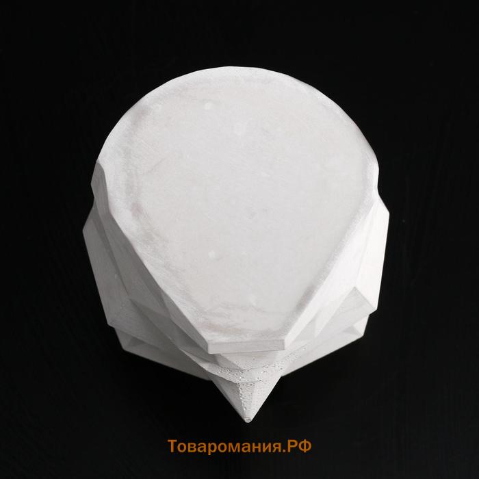 Кашпо полигональное «Голова», цвет белый, 11 × 12 см