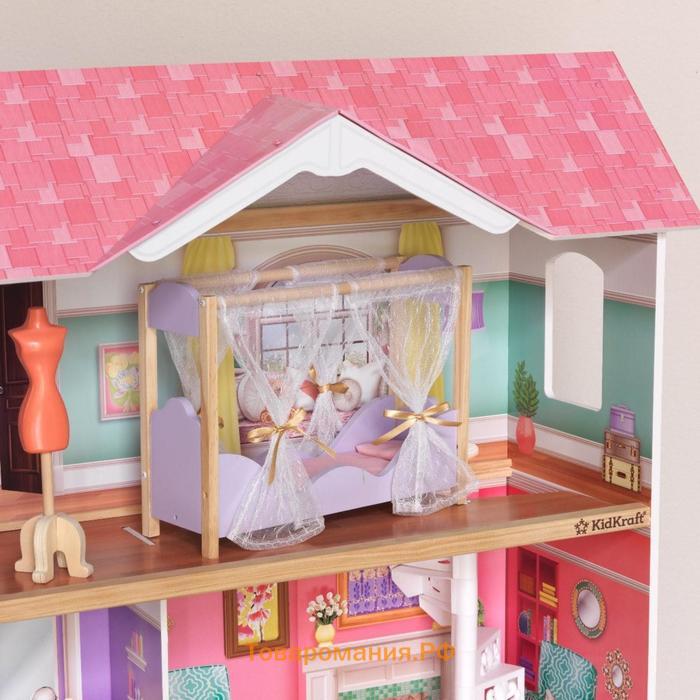 Домик кукольный KidKraft «Коттедж Вивиана», трёхэтажный, с мебелью