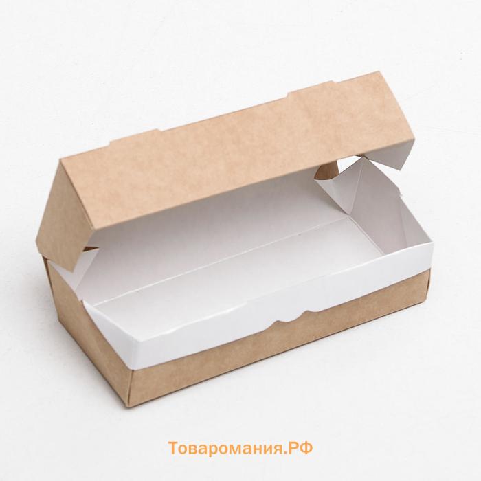 Контейнер на вынос, с окном, крафт, 17×7×4 см
