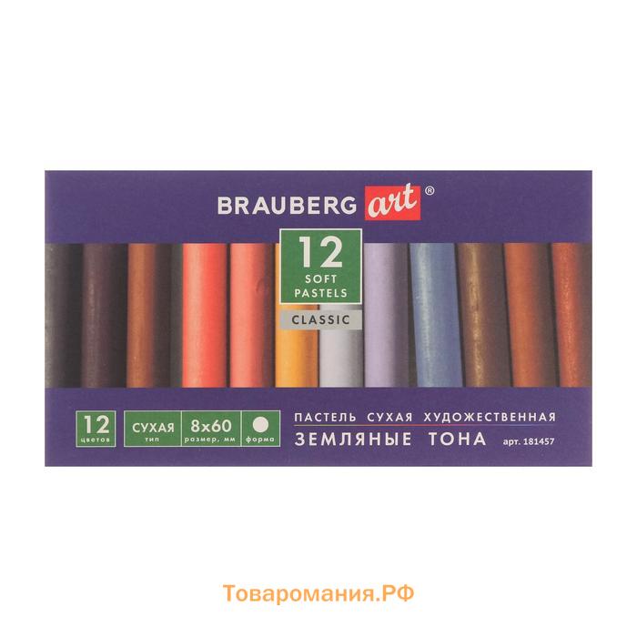 Пастель сухая Soft набор 12 цветов, Brauberg Art Classic "Земляные тона"