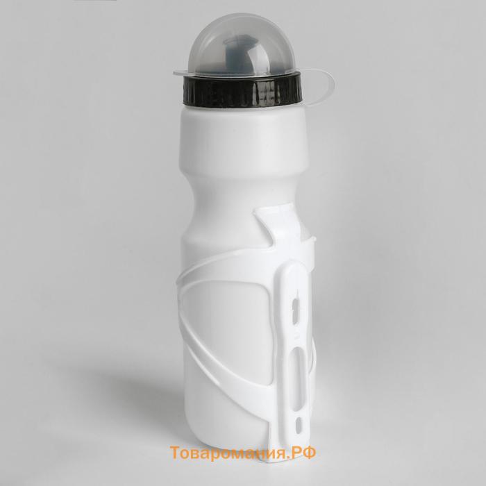 Бутылка для воды велосипедная, 750 мл, "Мастер К.", с креплением, белая