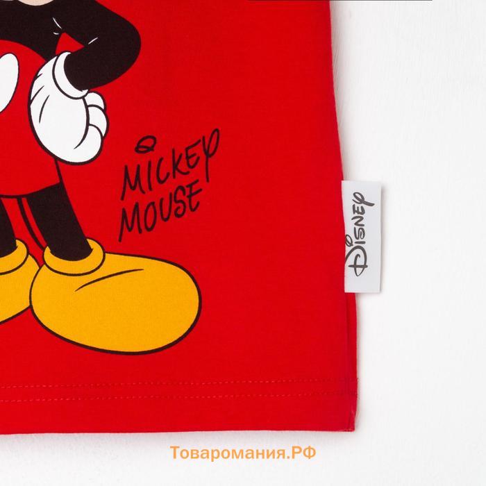 Футболка детская Mickey Микки Маус, рост 122-128, красный