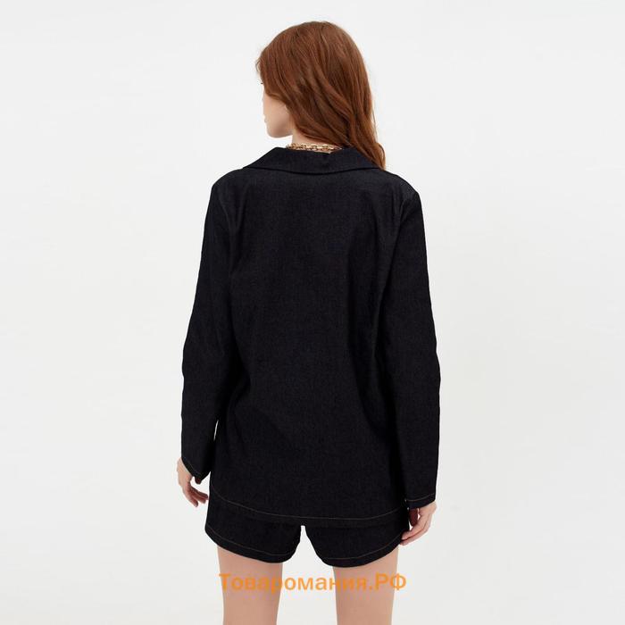 Костюм женский (жакет, шорты) MINAKU: Enjoy цвет чёрный, размер 46
