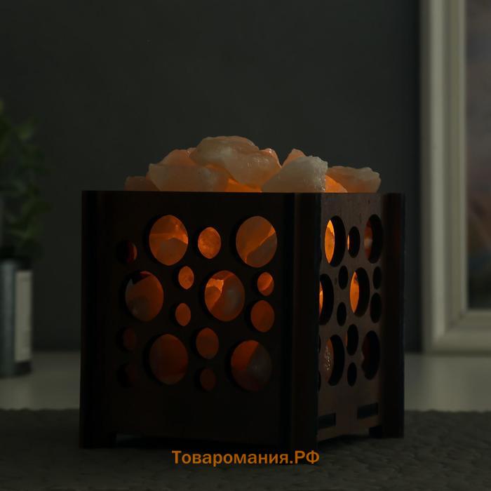 Соляной светильник "Корзина. Пузыри" 1,8кг, 15Вт, диммер 15х12х12 см