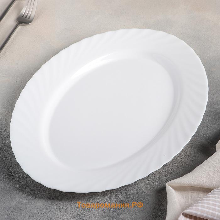 Блюдо овальное стеклокерамическое, 35×25 см, цвет белый