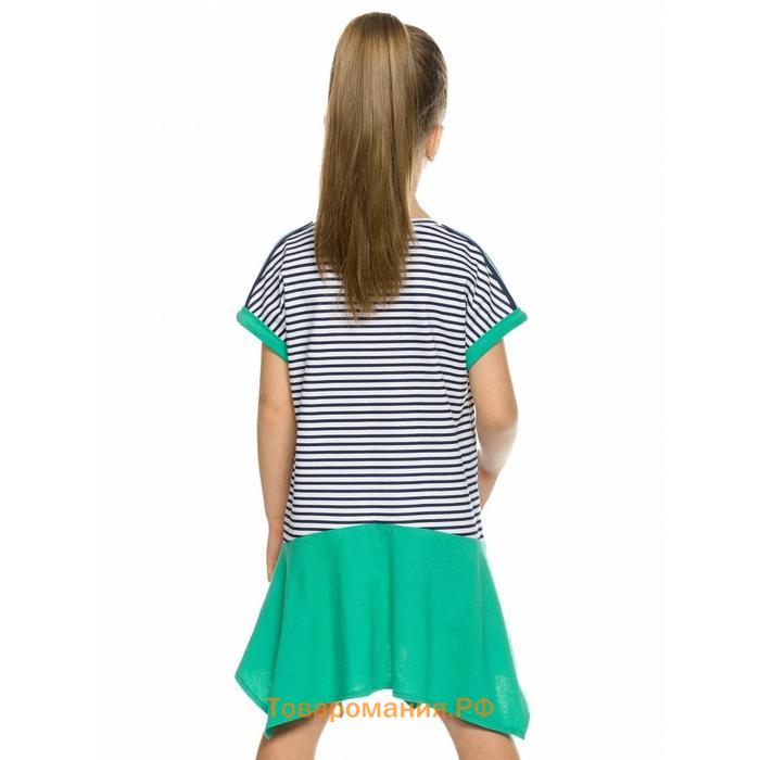 Платье для девочек, рост 110 см, цвет бирюза