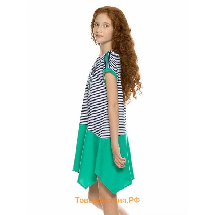 Платье для девочек, рост 116 см, цвет бирюза