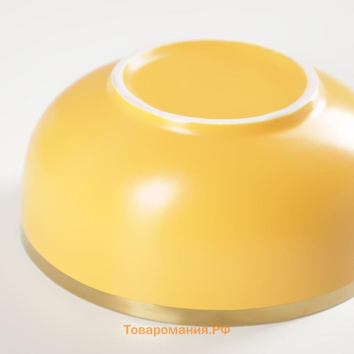 Салатник керамический «Акварель», 1 л, 18×7 см, цвет жёлтый