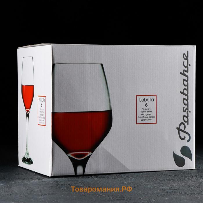 Набор стеклянных бокалов для вина Isabella, 400 мл, 6 шт