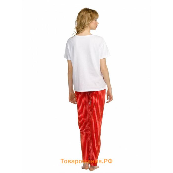Комплект из футболки и брюк женский, размер XXS, цвет белый