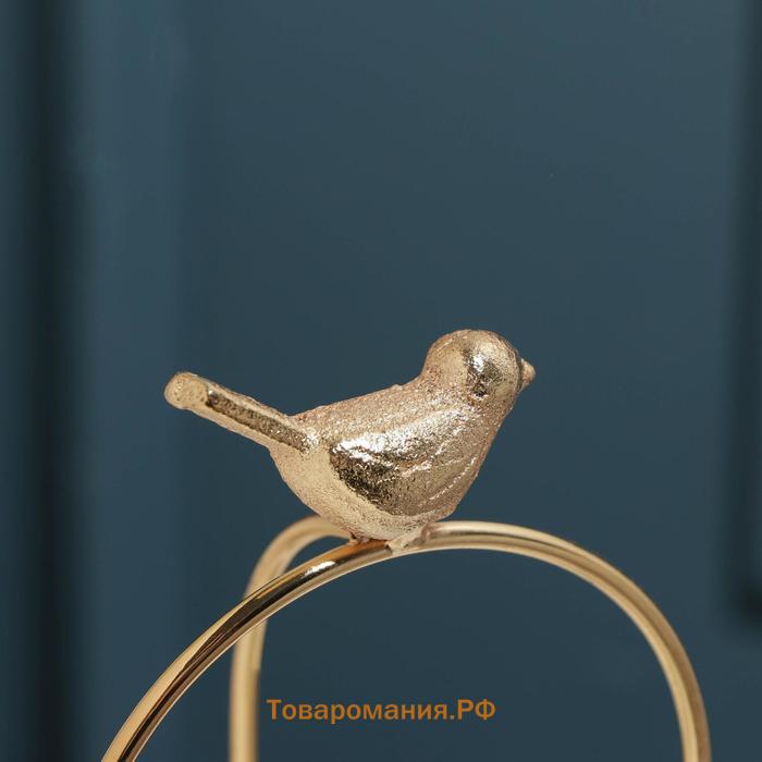 Конфетница керамическая «Gold. Птичка», 220 мл, 8×21 см, цвет белый