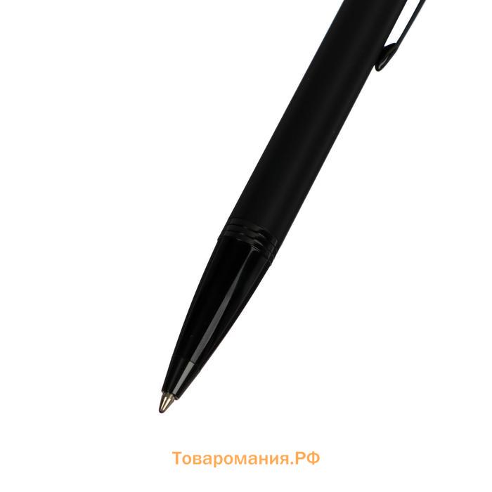 Ручка шариковая Parker IM Achromatic Black BT, корпус из нержавеющей стали, чёрный матовый, синие чернила
