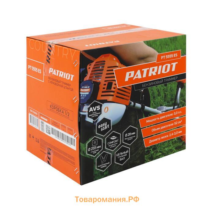 Триммер бензиновый PATRIOT PT5555ESCountry, 2.2 кВт, 3 л.с, 8000 об/мин, леска/4Т-нож