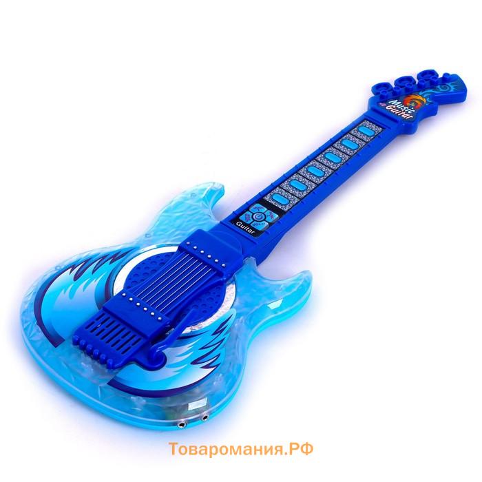 Игрушка музыкальная гитара «Играй и пой», с микрофоном, звуковые эффекты, цвет синий