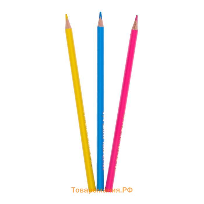 Цветные карандаши 12 цветов "Школа Творчества", трёхгранные