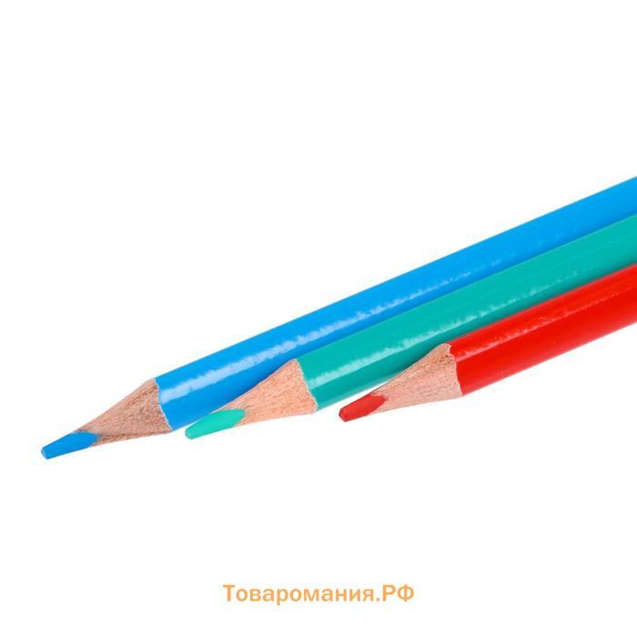 Цветные карандаши 18 цветов "Школа Творчества", трёхгранные