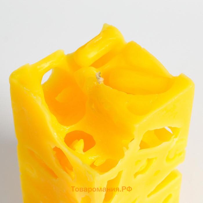 Свеча ароматическая декоративная "Ажурная", желтый, 6х6х12 см, дыня