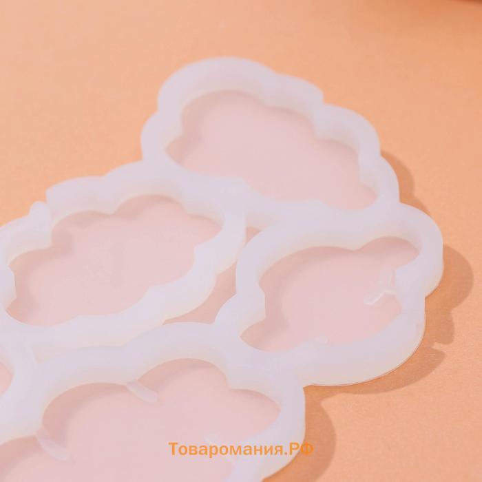 Форма для леденцов «Облачка», силикон, 15×10,5×0,7 см, 5 ячеек, цвет белый