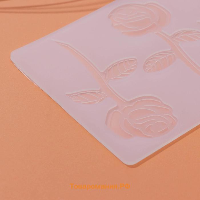 Форма для шоколада «Розы», силикон, 3 ячейки, 19×12,5×0,1 см, цвет прозрачный