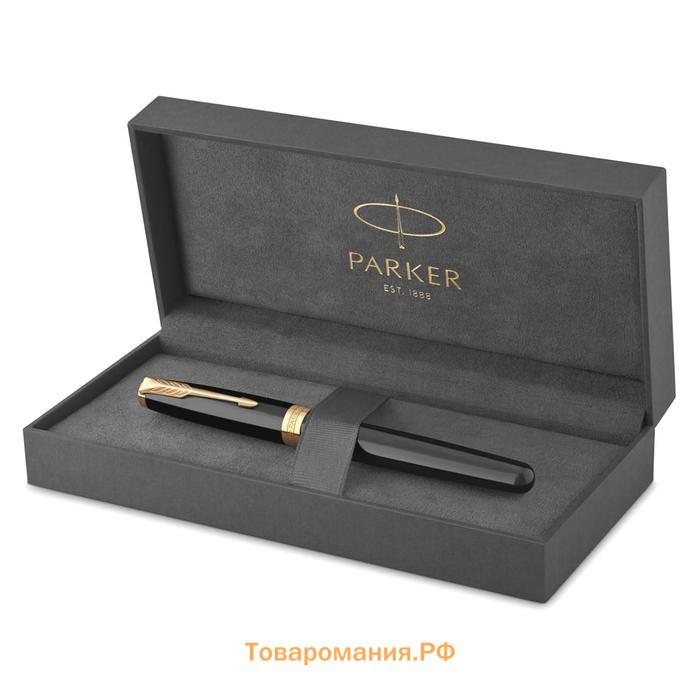 Ручка-роллер Parker Sonnet Core T530 Lacquer Black GT F 0.5 мм, корпус из нержавеющей стали, чёрные чернила (1931496)