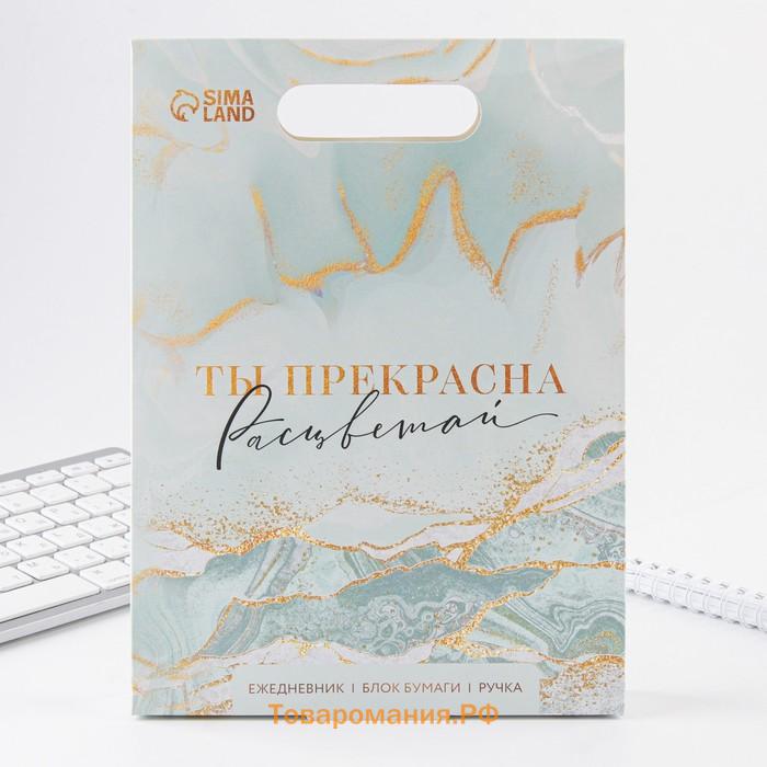 Подарочный набор, ежедневник, стикеры и ручка «Ты прекрасна»