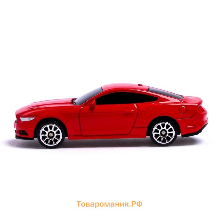 Машина металлическая FORD MUSTANG, 1:64, цвет красный