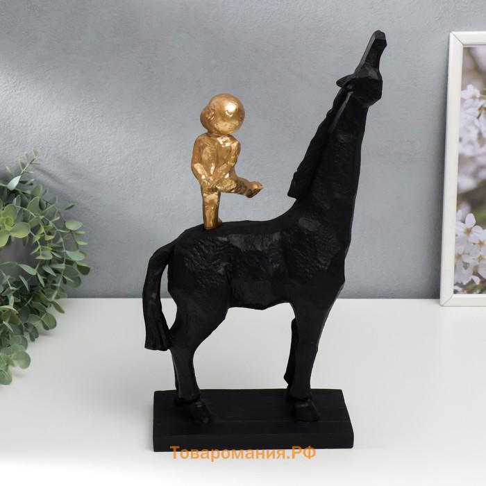Сувенир полистоун "Малыш на коне" 40х12х28 см