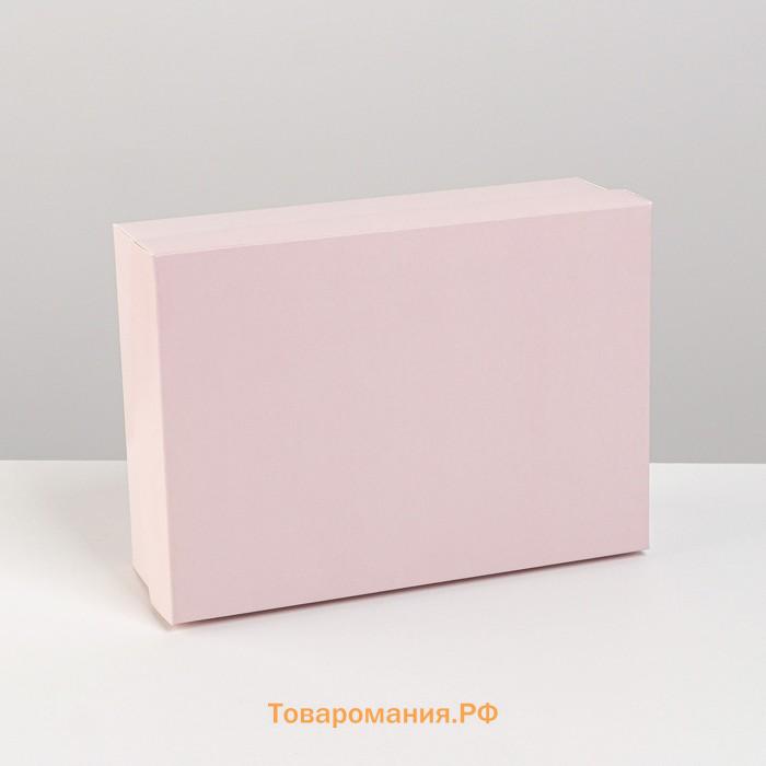 Коробка подарочная складная, упаковка, «Розовая», 21 х 15 х 7 см