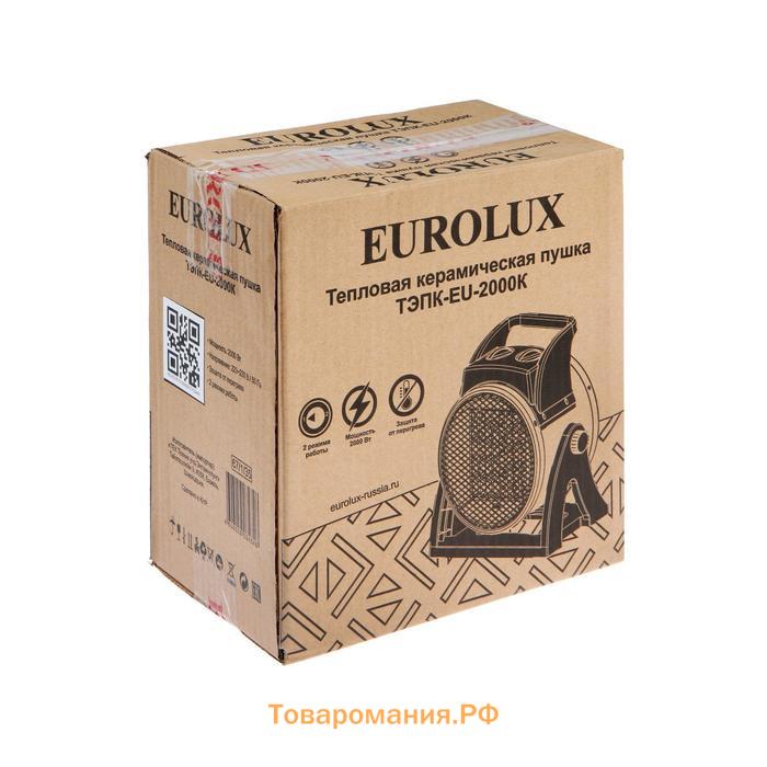 Тепловая пушка Eurolux ТЭПК-EU-2000K, электрическая, 220 В, 25/1000/2000 Вт, керамика