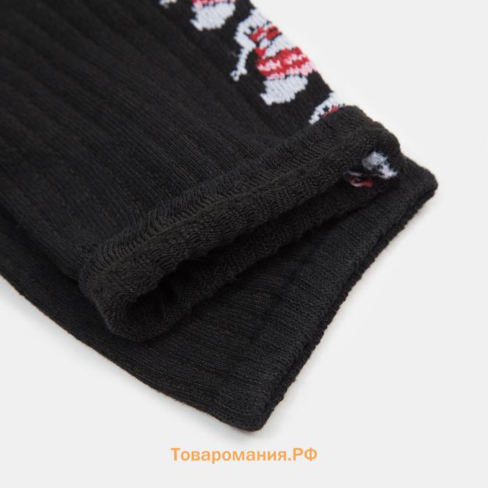 Носки женские MINAKU «Снеговики», цвет чёрный, размер 38-39 (25 см)