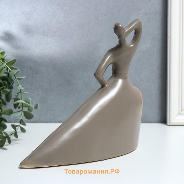 Сувенир керамика "Танец. Силуэт" матовый серый дым 20,5х6х24 см