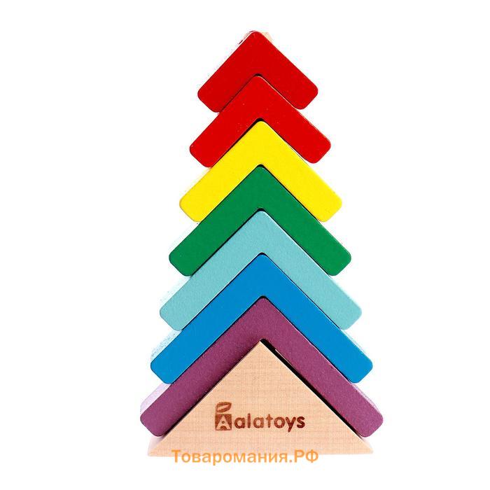 Пирамидка «Ёлочка» основание, 7 деталей, 8,3 × 2,9 × 14 cм