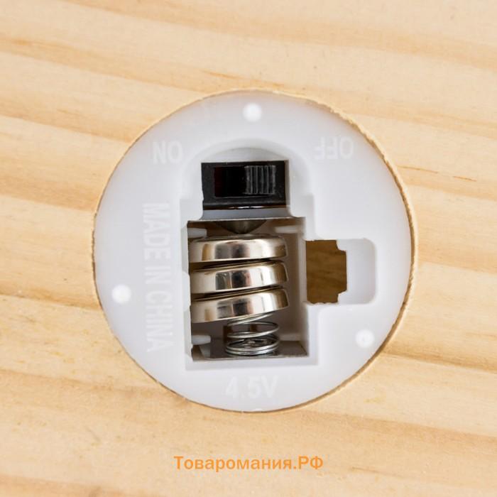 Ночник-колба "Пион малый" LED от батареек 3хLR1130 розово-бежевый 9,5х9,5х16,5 см RISALUX     736365